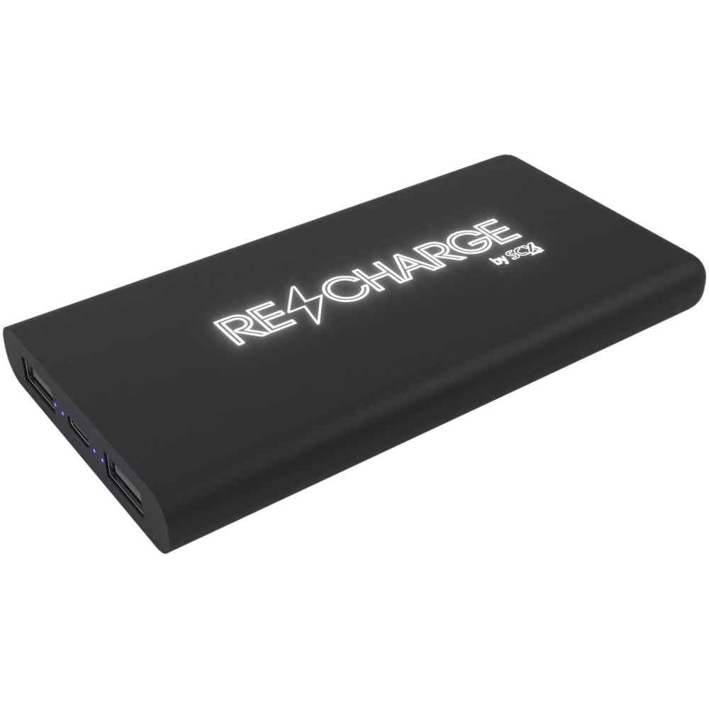 Logo trade promotional merchandise picture of: SCX.design P40 10.000 mAh light-up wireless rubber power bank