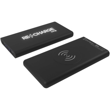 Logo trade promotional item photo of: SCX.design P40 10.000 mAh light-up wireless rubber power bank