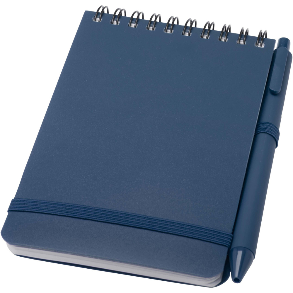 Logo trade promotional gift photo of: Thalaasa A6 hard cover ocean-bound notebook with ballpoint pen (black ink)