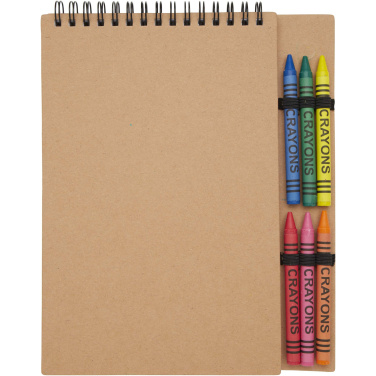 Logo trade promotional merchandise photo of: Doodle A5 spiral soft cover notebook and crayon set