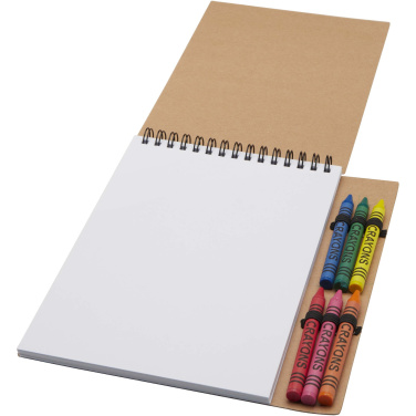 Logo trade advertising product photo of: Doodle A5 spiral soft cover notebook and crayon set