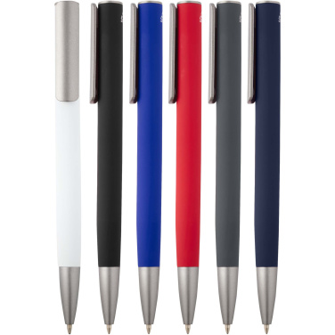 Logo trade business gift photo of: Ziggur aluminium ballpoint pen (blue ink)