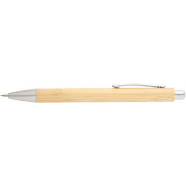 Logo trade corporate gift photo of: Oblys bamboo ballpoint pen and mechanical pencil set (black ink)