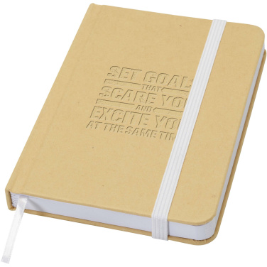 Logo trade promotional giveaway photo of: Reed A6 recycled hard cover notebook with plain pages