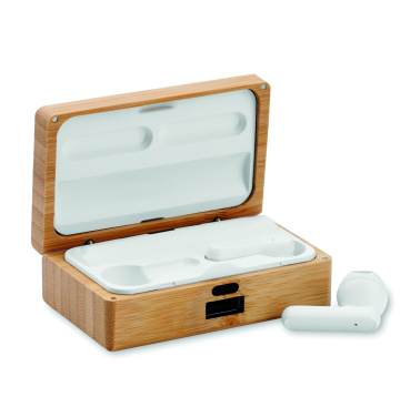 Logo trade promotional item photo of: TWS earbuds in bamboo case