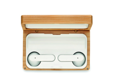 Logotrade promotional giveaways photo of: TWS earbuds in bamboo case
