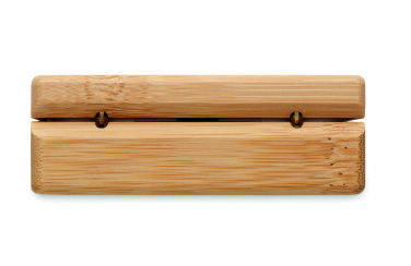 Logo trade promotional giveaways picture of: TWS earbuds in bamboo case