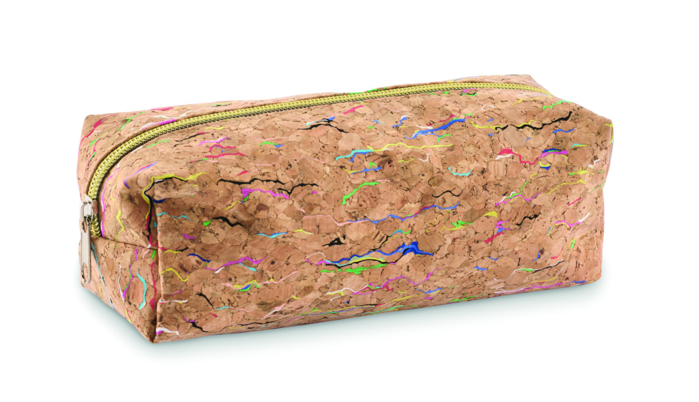 Logo trade promotional gifts image of: Coloured cork pencil case