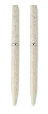 Logo trade advertising product photo of: Wheat straw/ABS twist pen set