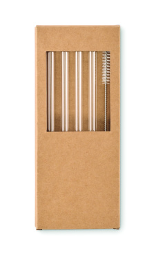 Logotrade business gift image of: 4 reusable glass straws
