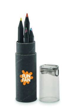 Logo trade promotional merchandise picture of: 6 black colouring pencils