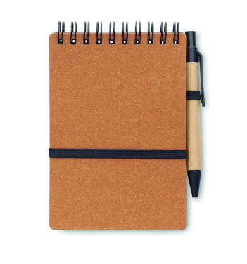 Logo trade business gifts image of: Recycled notebook with ball pen