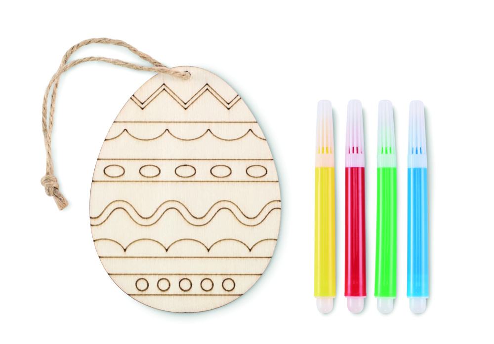 Logo trade promotional items image of: Wooden egg painting set