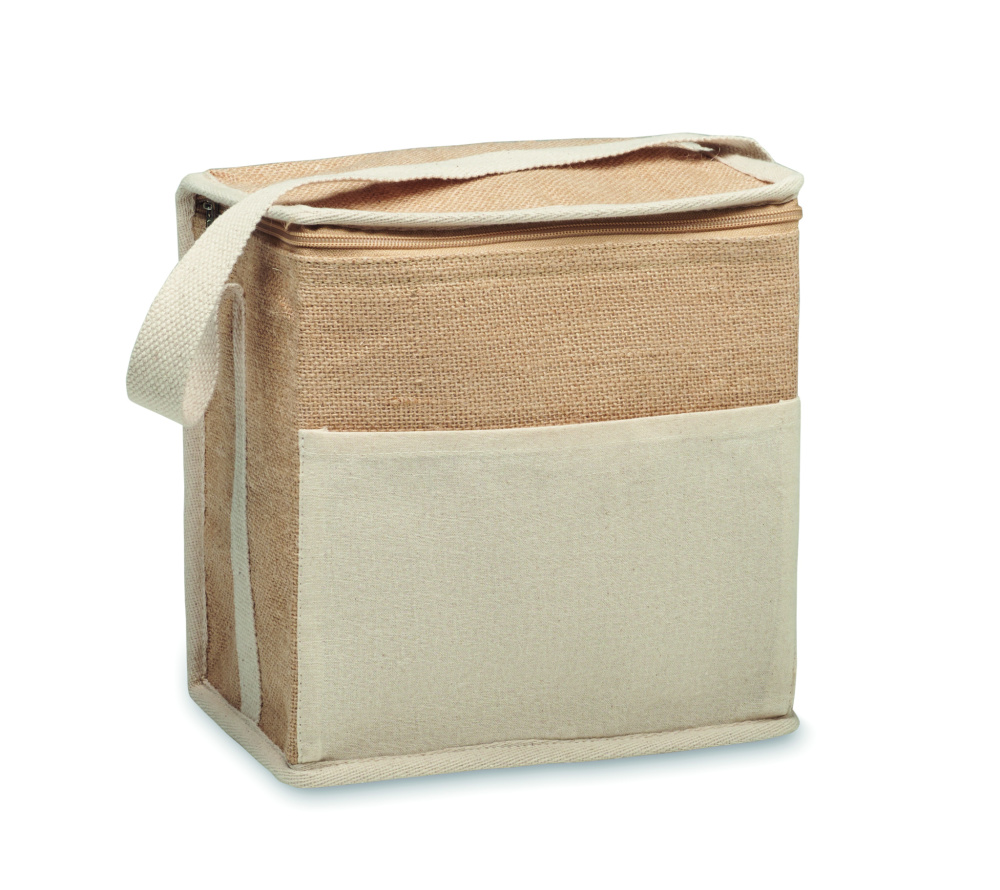 Logotrade promotional item image of: Jute and canvas cooler bag 3L