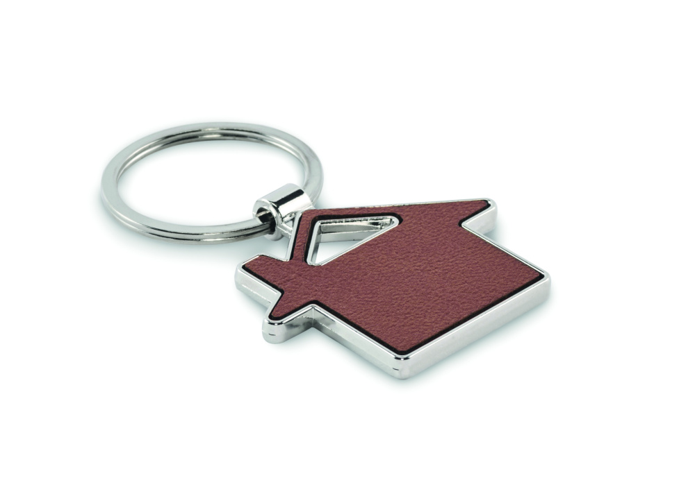 Logo trade advertising products image of: House shaped key ring