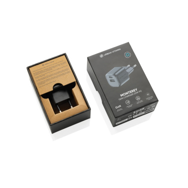 Logo trade promotional merchandise photo of: Urban Vitamin Monterey RCS recycled plastic 20W GAN charger