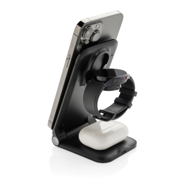 Logo trade corporate gifts picture of: Powerpal 3 in 1 RCS recycled plastic 15W charger