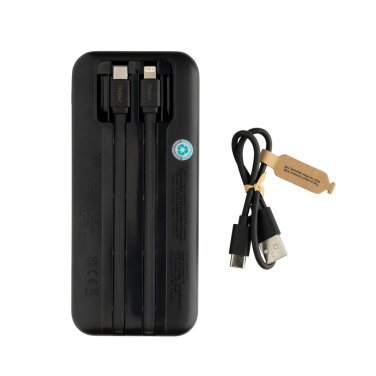Logotrade promotional item picture of: Turbopack RCS rplastic powerbank 10.000 integrated cables