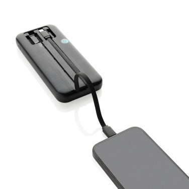 Logotrade promotional product image of: Turbopack RCS rplastic powerbank 10.000 integrated cables