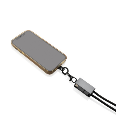 Logo trade promotional items image of: Terra RCS recycled PET phone cord with dual charge cable