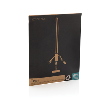 Logotrade promotional merchandise image of: Terra RCS recycled PET phone cord with dual charge cable