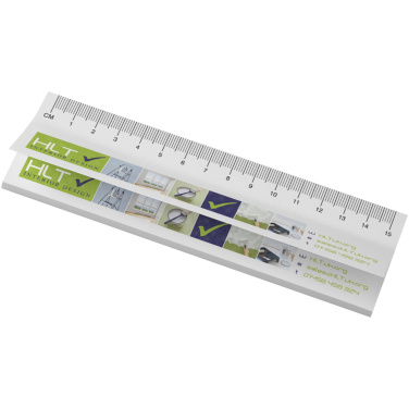 Logo trade business gifts image of: Sticky-Mate® recycled sticky notes with printed 15 cm ruler