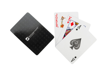 Logo trade promotional gifts image of: Set of playing cards and dice MURRAY Schwarzwolf