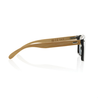 Logo trade promotional products image of: Prism RCS recycled plastic sunglasses with bamboo frame
