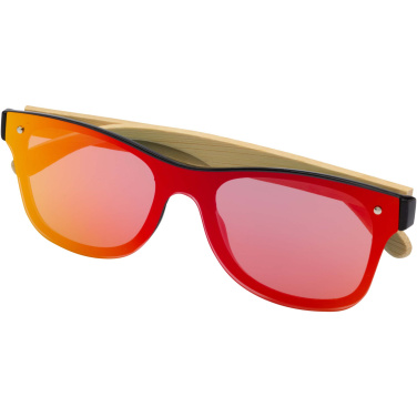Logo trade promotional giveaways image of: Tan sunglasses with bamboo temples