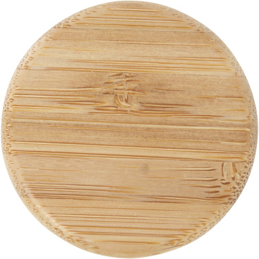 Logo trade advertising products image of: Lume 500 ml matte soda lime glass bottle with bamboo lid