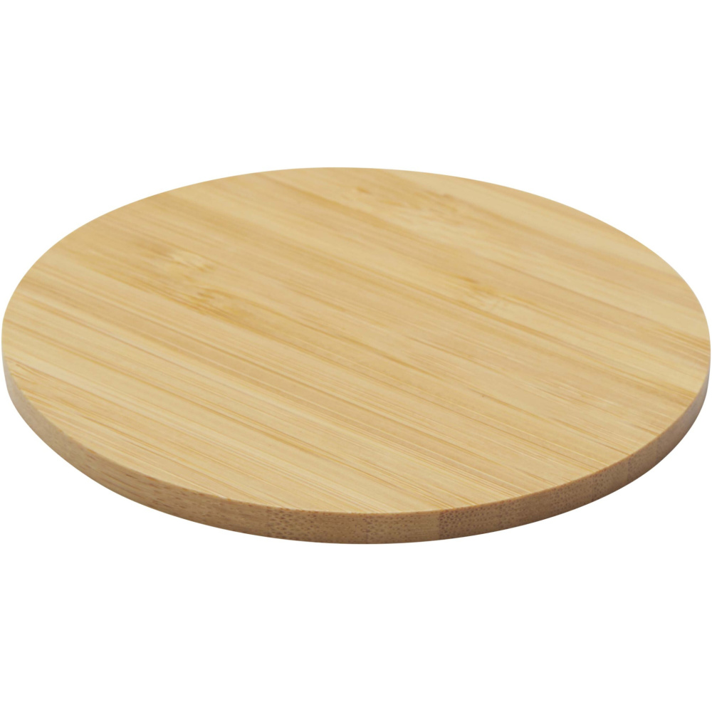 Logo trade promotional item photo of: Cha bamboo coaster