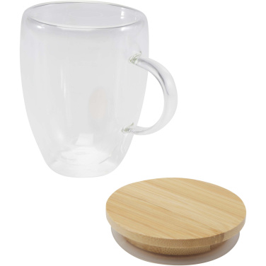Logotrade corporate gift picture of: Leona 350 ml glass cup with bamboo lid