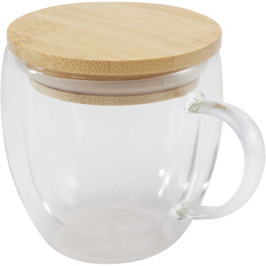 Logo trade business gift photo of: Lenora 250 ml glass cup with bamboo lid
