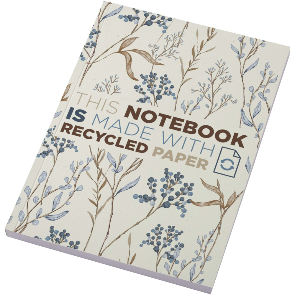 Logo trade promotional merchandise picture of: Novella Austen A5 recycled soft cover notebook - 100 sheets