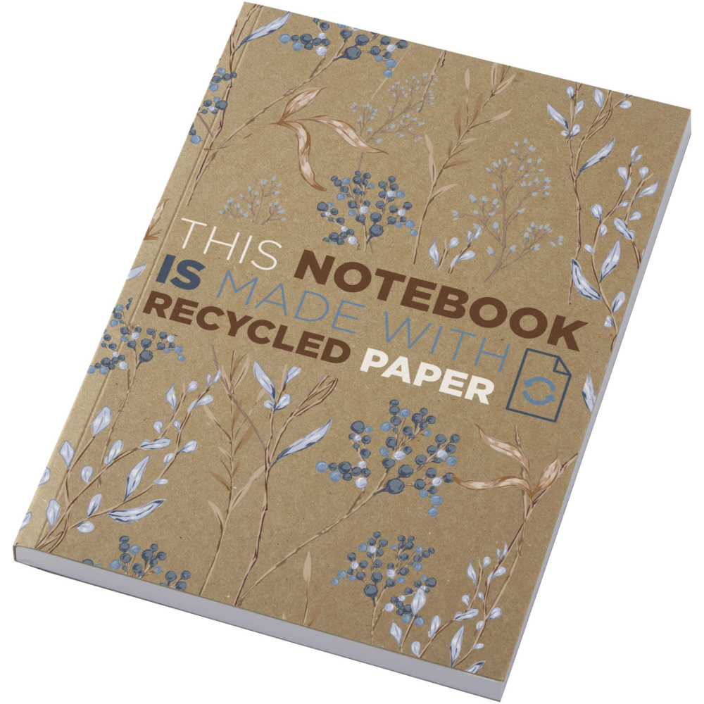 Logotrade business gift image of: Novella Austen A5 recycled soft cover kraft notebook - 100 sheets