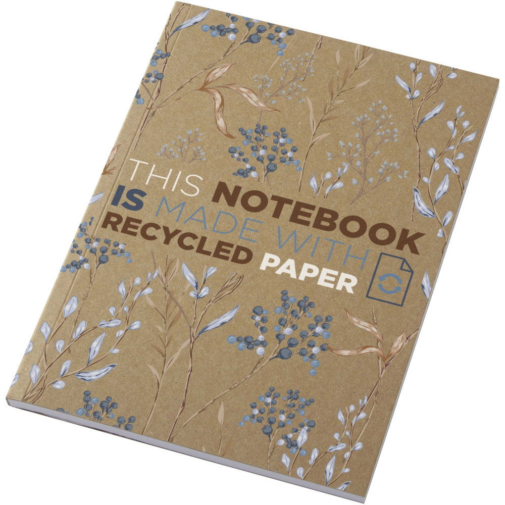Logotrade advertising product picture of: Novella Austen A5 recycled soft cover kraft notebook - 50 sheets