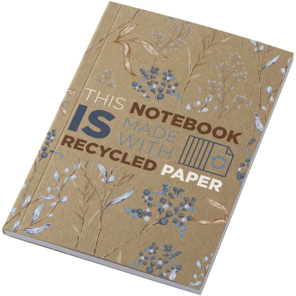 Logo trade promotional merchandise image of: Novella Austen A6 recycled soft cover kraft notebook - 50 sheets