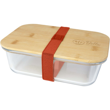 Logo trade advertising products image of: Roby glass lunch box with bamboo lid