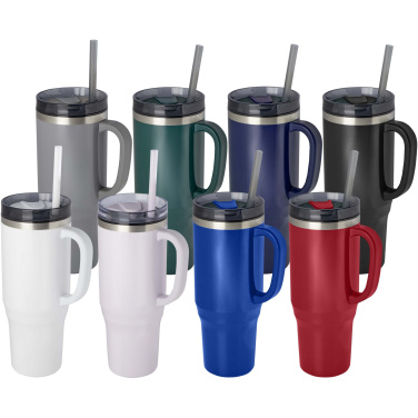 Logo trade business gifts image of: Melbourne 1200 ml RCS certified insulated tumbler with straw