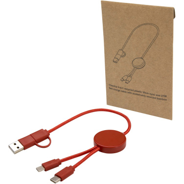Logo trade corporate gift photo of: Citala 5-in-1 recycled plastic 30 cm data sync and 27W fast charge cable