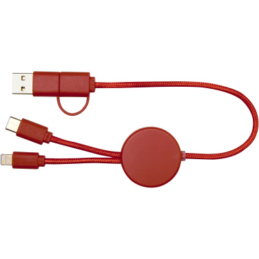 Logo trade advertising products image of: Citala 5-in-1 recycled plastic 30 cm data sync and 27W fast charge cable