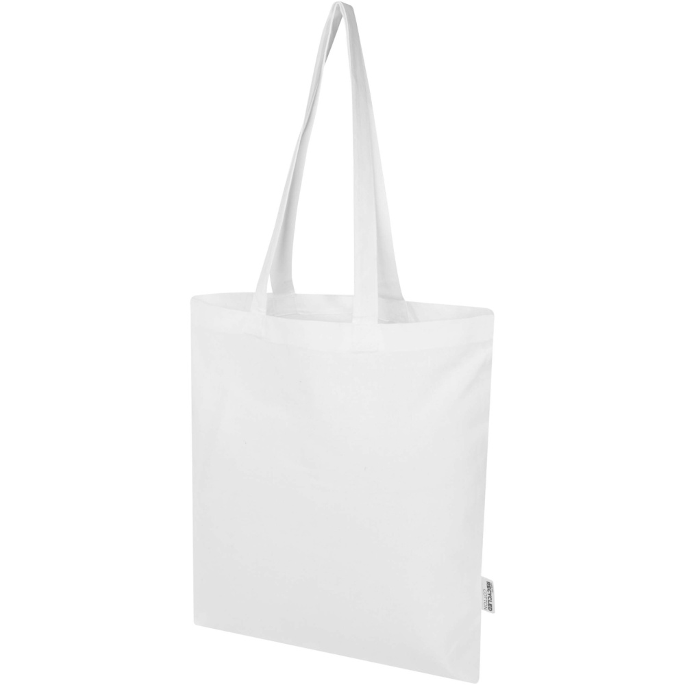 Logo trade corporate gifts picture of: Madras Blend 140 g/m² GRS recycled cotton tote bag 7L
