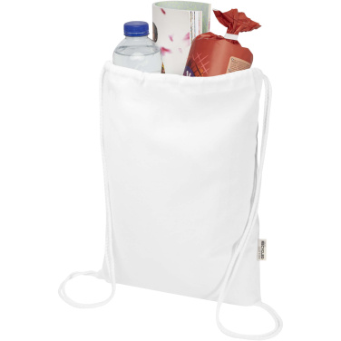 Logo trade promotional items picture of: Oregon Blend 140 g/m² GRS recycled drawstring bag 5L