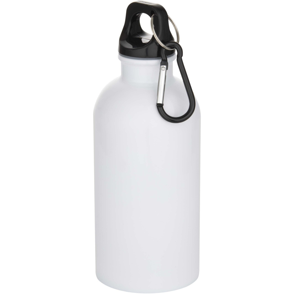 Logo trade promotional product photo of: Oregon 400 ml sublimation RCS recycled single wall stainless steel water bottle with carabiner