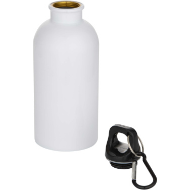 Logo trade promotional gift photo of: Oregon 400 ml sublimation RCS recycled single wall stainless steel water bottle with carabiner