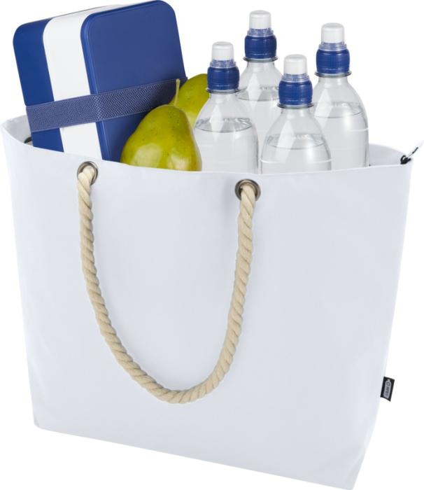 Logotrade promotional gift picture of: Panama GRS recycled beach cooler tote bag with cord handles