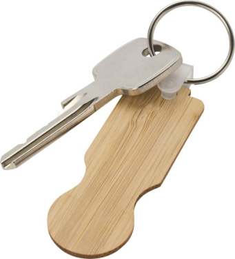 Logo trade corporate gifts picture of: Ronan bamboo trolley keychain