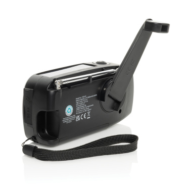 Logo trade promotional gifts image of: RescueWave RCS recycled plastic emergency radio