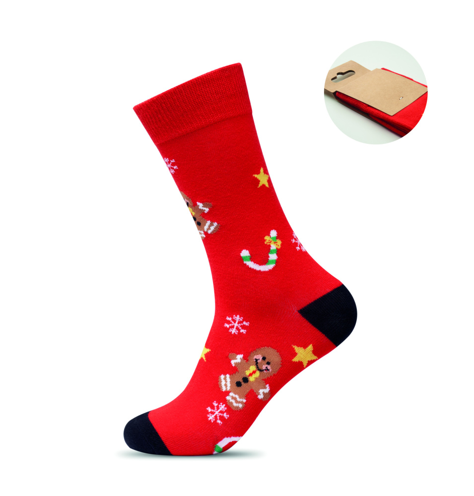 Logo trade promotional gifts image of: Pair of Christmas socks M