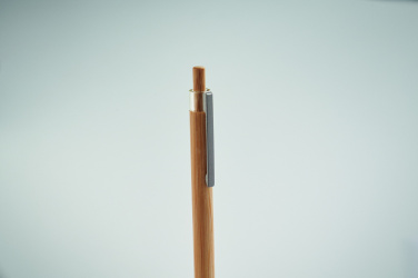 Logo trade advertising products image of: Push button bamboo pen